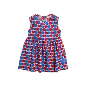 Smiling Button Boutique Girls Dress Red 18-24  Months Cotton Apples Print NEW